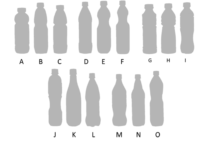 Les 15 silhouettes de bouteilles testées