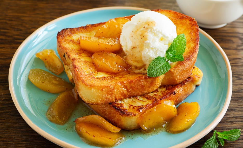 Brioche perdue aux pommes et au cidre