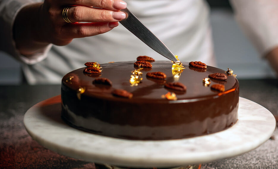 Entremets chocolat, café, noix de pécan | Cultures Sucre