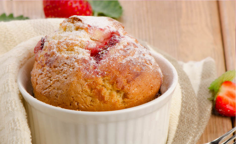 Muffins fraises et basilic