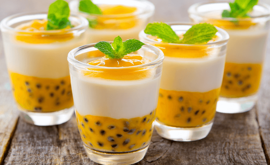 Panna cotta vanille et sa gelée passion-orange