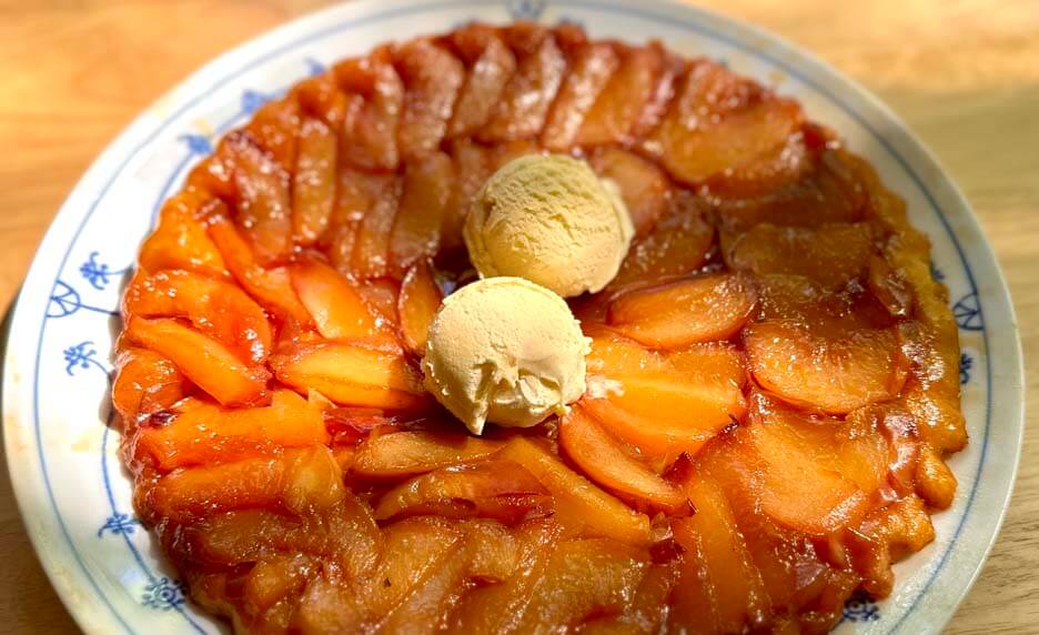 Tarte tatin revisitée aux pêches | Cultures Sucre